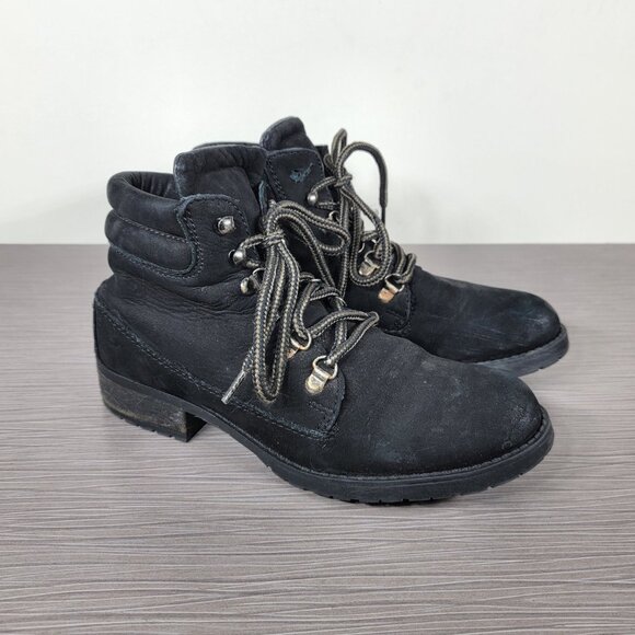 Steve Madden Gentra Lace-up Combat Boot, Black Leather, Womens Size 8.5 M - Picture 3 of 15